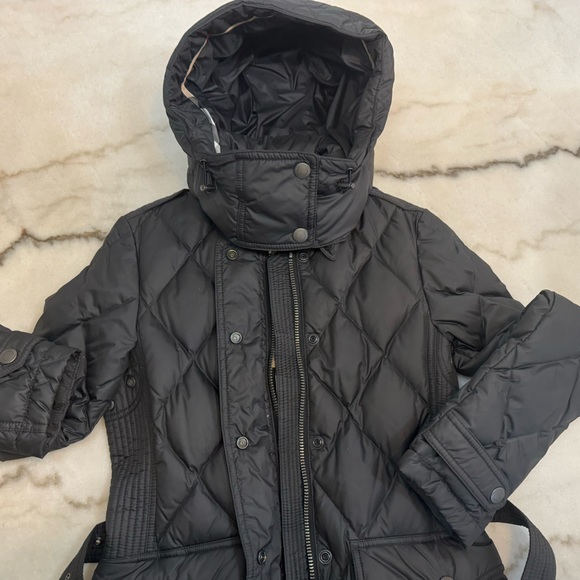 NWT Burberry Brit Black Puffer Coat with removable hood/belt - Picture 9 of 16